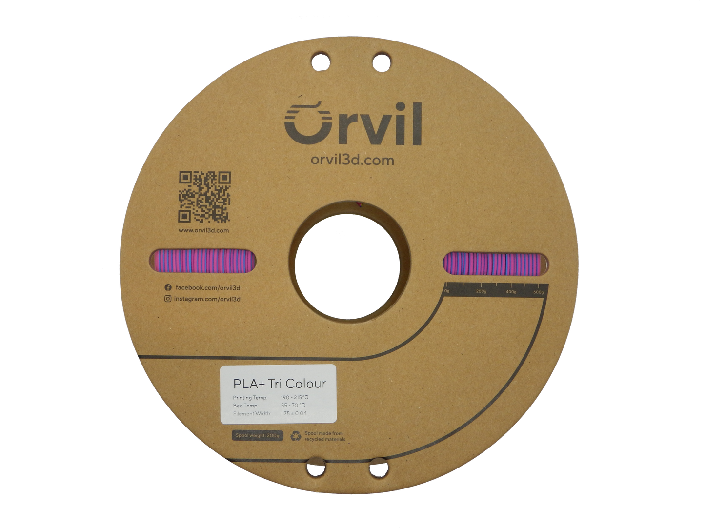 Orvil3d Tri Colour PLA+ (Blue / Fuchsia / Yellow)
