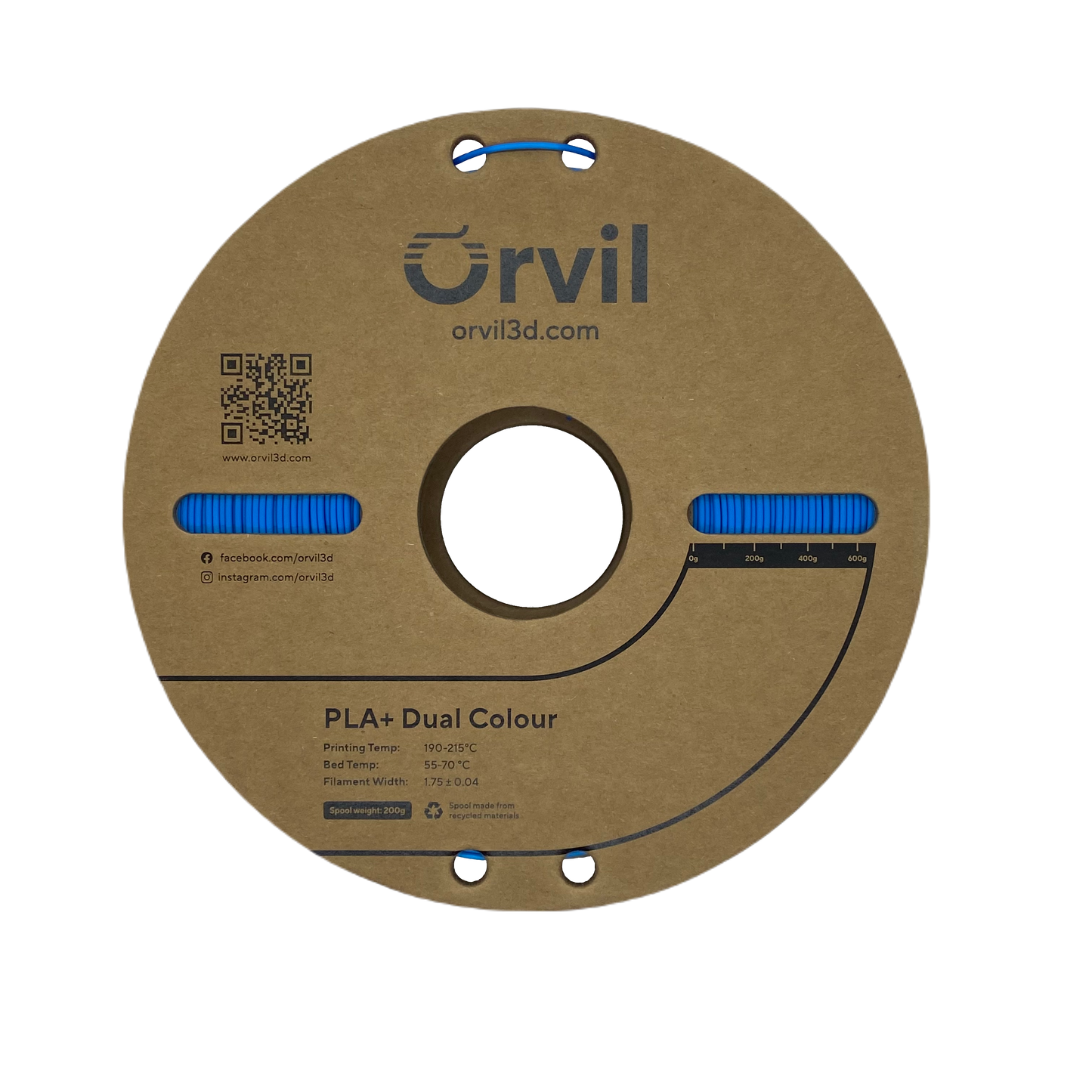 Orvil3d Dual Colour PLA+ (Blue/Red)